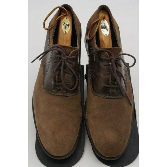 JOHN VARVATOS Men\'s Buck Saddle Oxford Shoes Size 10.5M Suede Leather Tan Brown main image 7